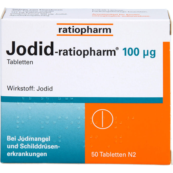 Jodid-ratiopharm 100 µg Tabletten bei Jodmangel, 50 pc Tablettes