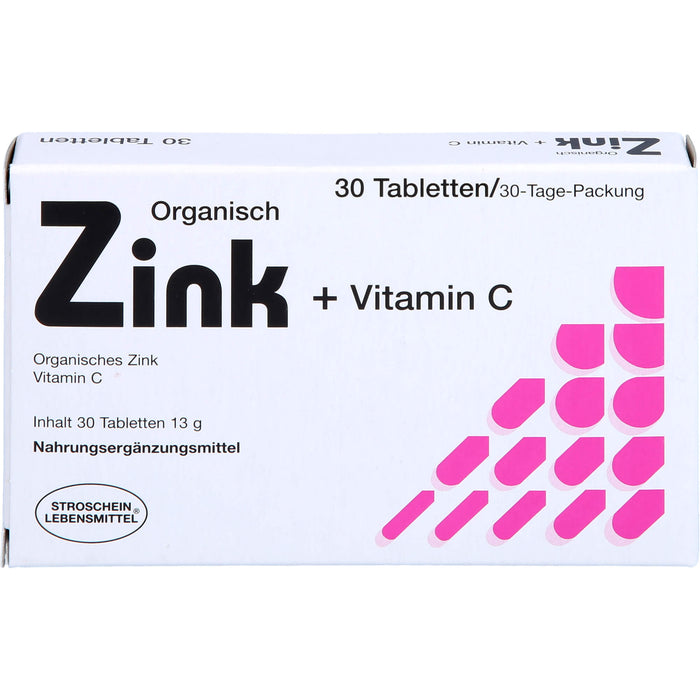 STROSCHEIN Zink organisch + Vitamin C Tabletten, 30 pc Tablettes