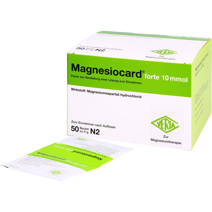 Magnesiocard forte 10 mmol Pulver zur Behandlung bei Magnesiummangel, 50 pcs. Sachets