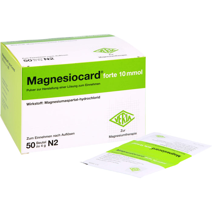 Magnesiocard forte 10 mmol Pulver zur Behandlung bei Magnesiummangel, 50 pcs. Sachets