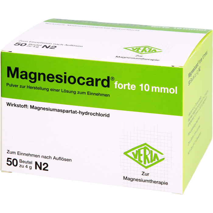 Magnesiocard forte 10 mmol Pulver zur Behandlung bei Magnesiummangel, 50 pcs. Sachets