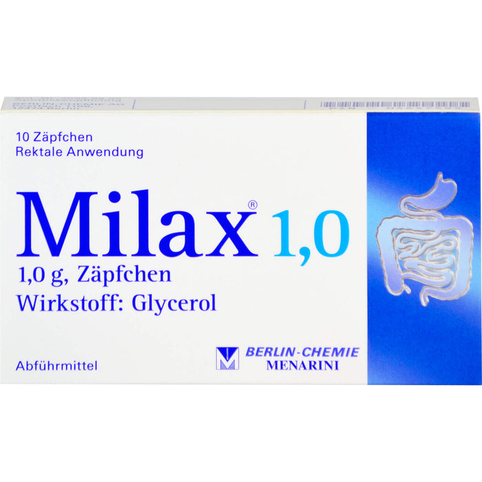 BERLIN-CHEMIE Milax 1,0 g Zäpfchen Abführmittel, 10 St. Zäpfchen