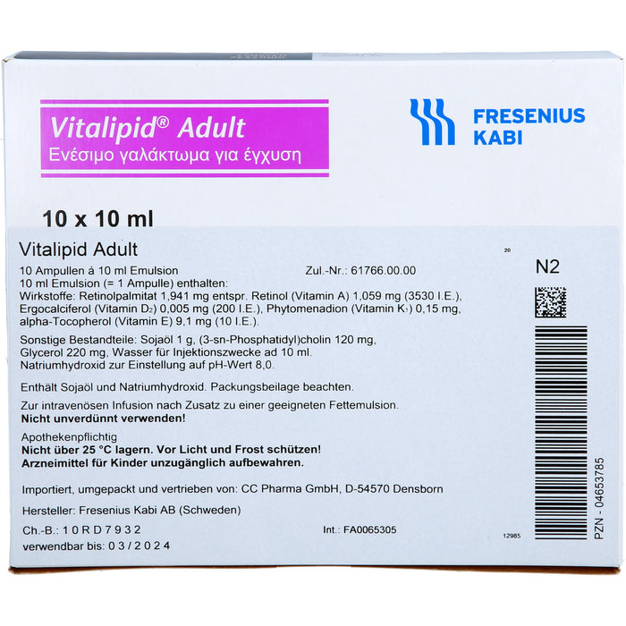 Vitalipid Adult CC-Pharma, Ampullen, 10X10 ml AMP