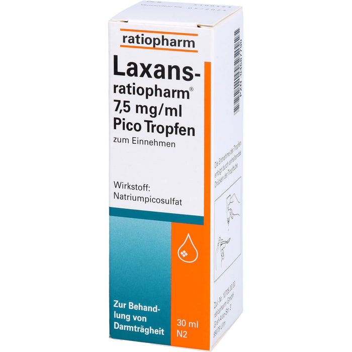 Laxans-ratiopharm 7,5 mg/ml Pico Tropfen zum Einnehmen, 30 ml Solution