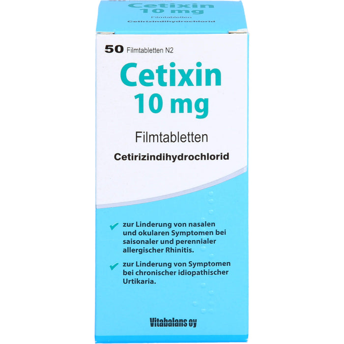 Cetixin 10 mg Filmtabletten bei Allergien, 50 St. Tabletten