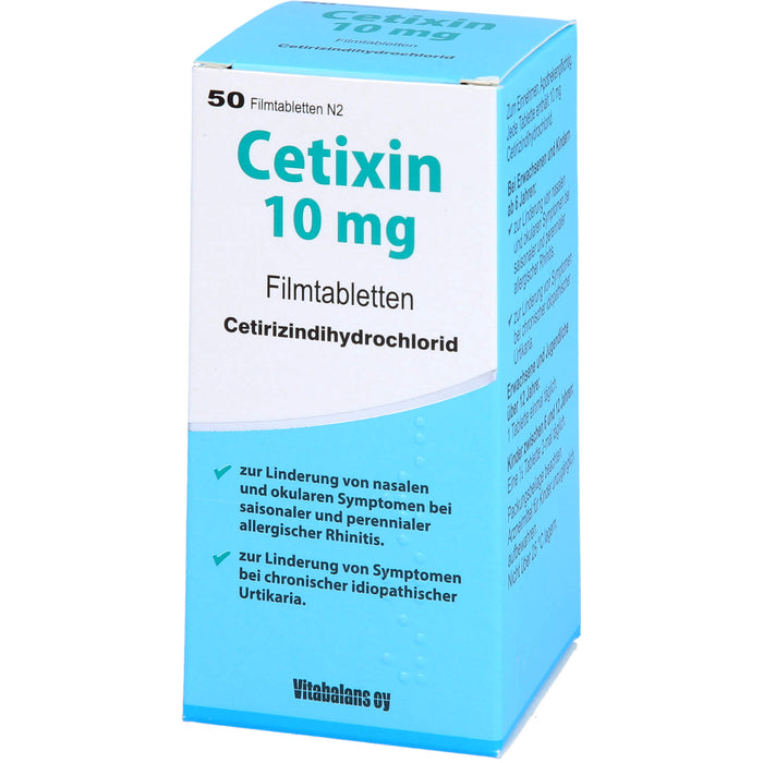 Cetixin 10 mg Filmtabletten bei Allergien, 50 St. Tabletten