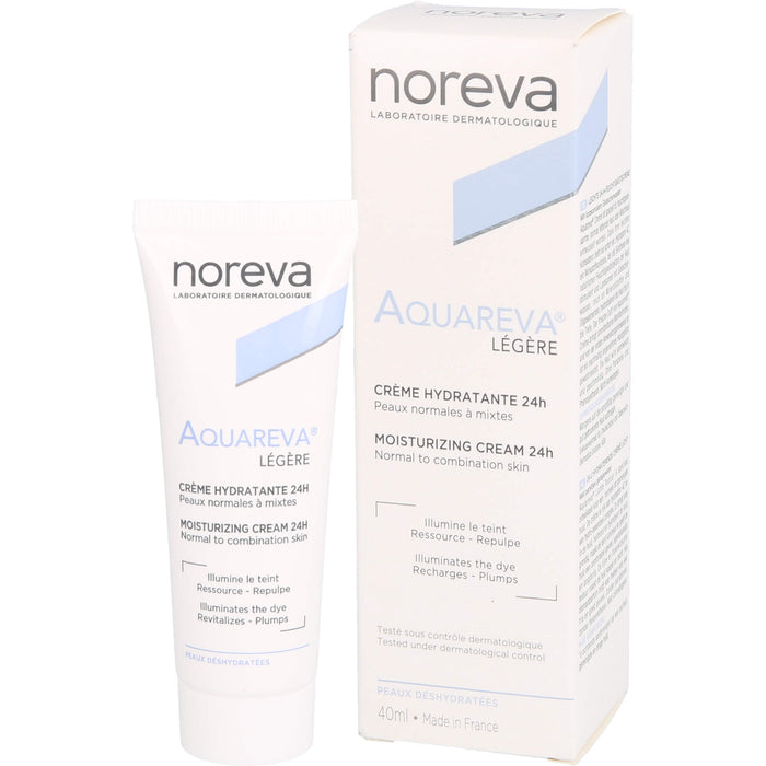 noreva Aquareva Feuchtigkeitscreme 24h, 40 ml Cream