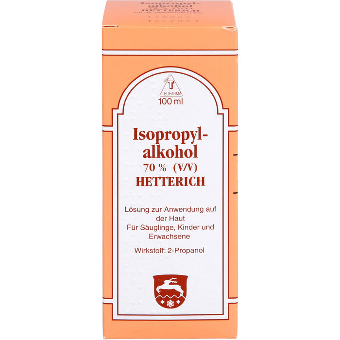 Isopropylalkohol 70 % Hetterich Desinfektionslösung, 100 ml Lösung