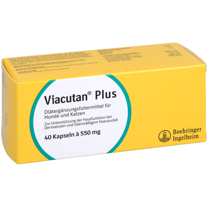 Viacutan plus Kapseln für Hunde und Katzen bei Dermatosen und übermäßigem Haarausfall, 40 pc Capsules