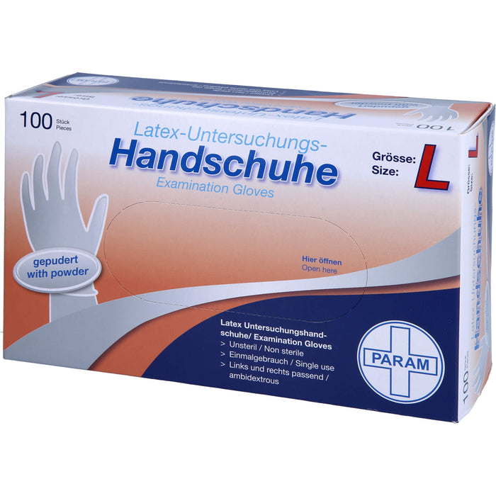 Einmal Handschuhe Latex gepudert L, 100 St HAS