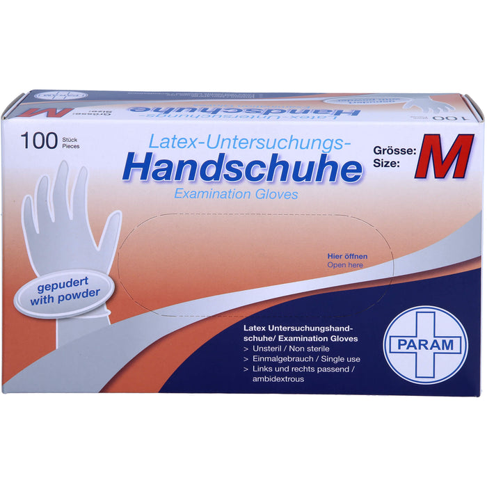 Einmal Handschuhe Latex gepudert M, 100 St HAS