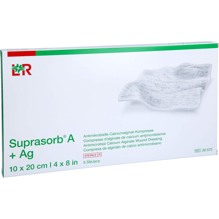 Suprasorb A+AG Antimikro Cal.-alginat Kompr.10x20, 5 St KOM