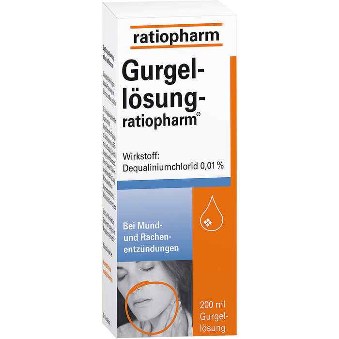 Gurgellösung-ratiopharm bei Mund- und Rachenentzündungen, 200 ml Solution