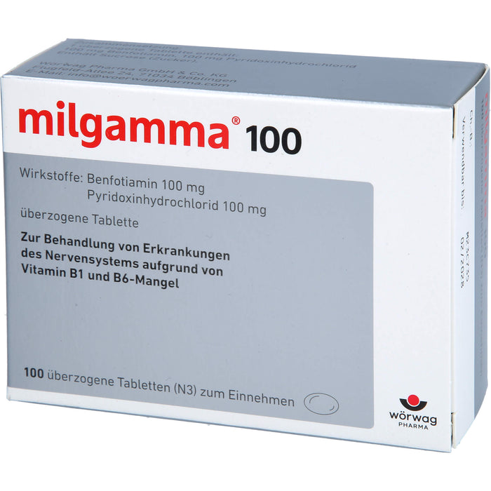 milgamma 100 Tabletten bei Mangel der Vitamine B1 und B6, 100 pcs. Tablets