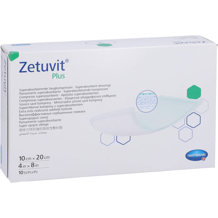 Zetuvit Plus extrastarke Saugkompr.ster10x20cm CPC, 10 St KOM