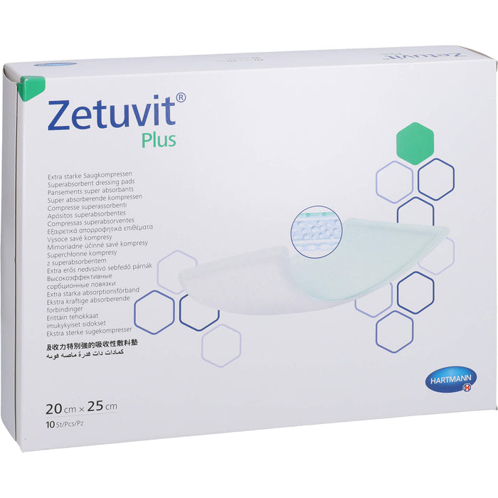 Zetuvit Plus extrastarke Saugkompr.ster20x25cm CPC, 10 St KOM