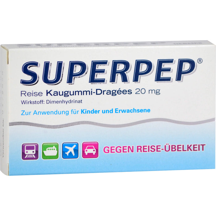 SUPERPEP Reise Kaugummi-Dragees, 10 pc Gomme à mâcher