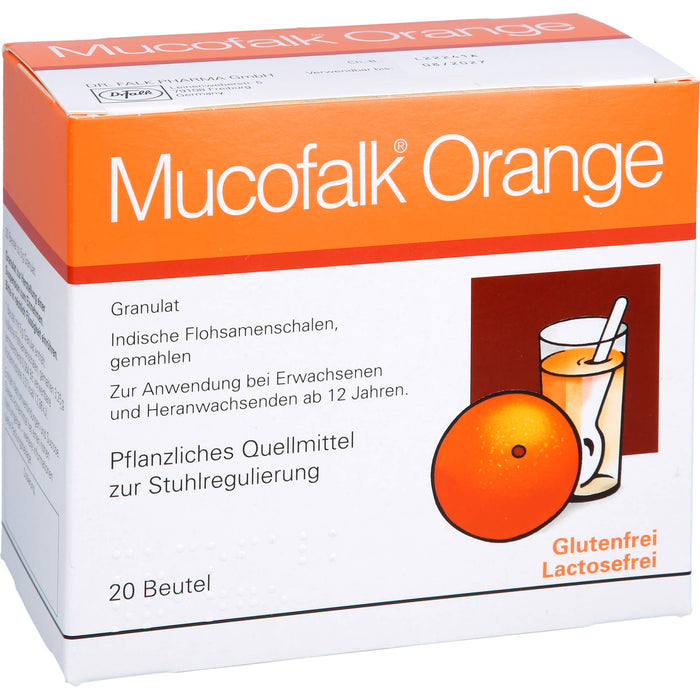 Mucofalk Orange Granulat Quellmittel zur Stuhlregulierung, 20 pc Sachets