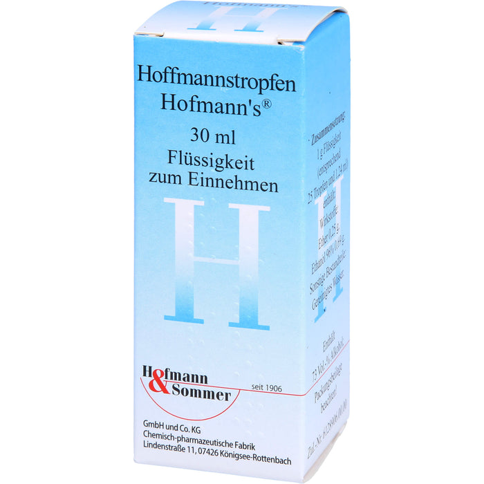 Hoffmannstropfen zur Belebung bei Abgespanntheit , Lustlosigkeit, Schwächeanfällen, Übelkeit und Völlegefühl, 30 ml Solution