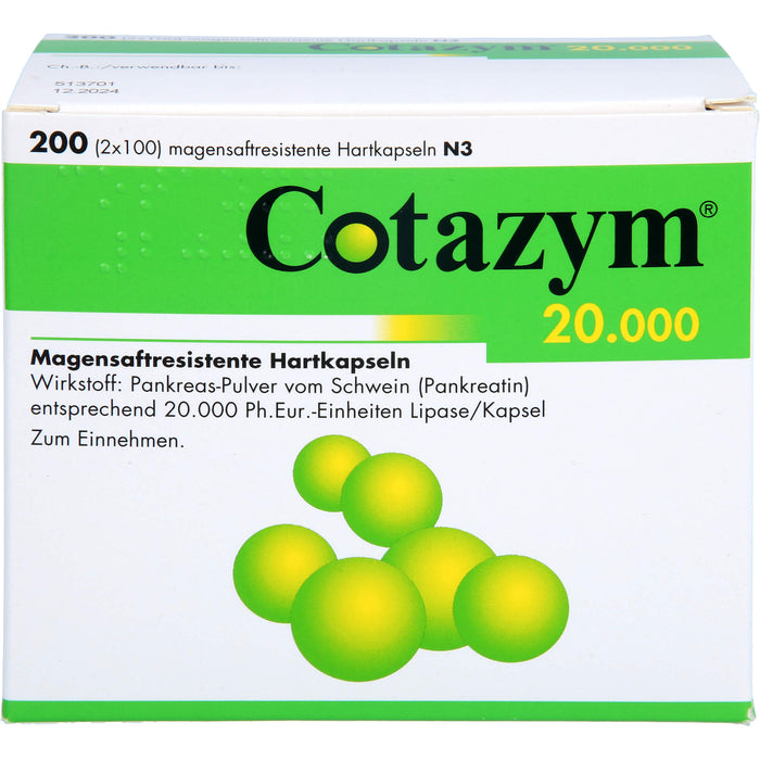 Cotazym 20.000 Magensaftresistente Hartkapseln, 200 St KMR