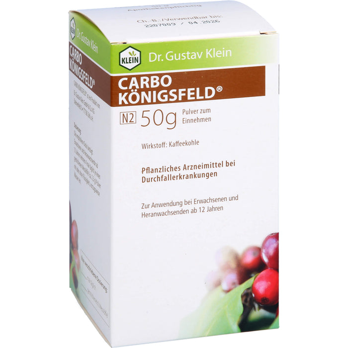 Carbo Königsfeld Pulver bei Durchfallerkrankungen, 50 g Powder