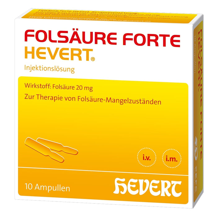 Folsäure forte Hevert bei Folsäure-Mangelzuständen, 10 St. Ampullen