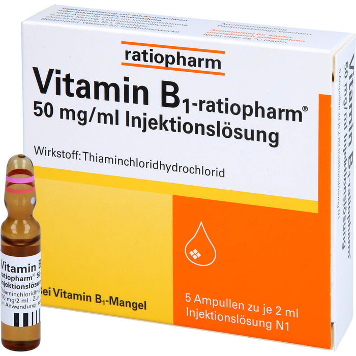 Vitamin B1-ratiopharm 50 mg/ml Injektionslösung, 5 pcs. Ampoules