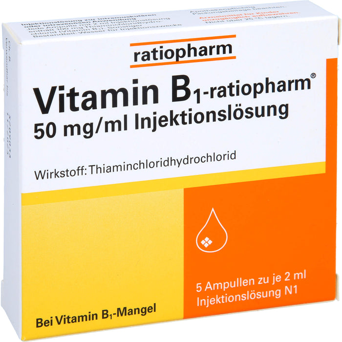 Vitamin B1-ratiopharm 50 mg/ml Injektionslösung, 5 pc Ampoules