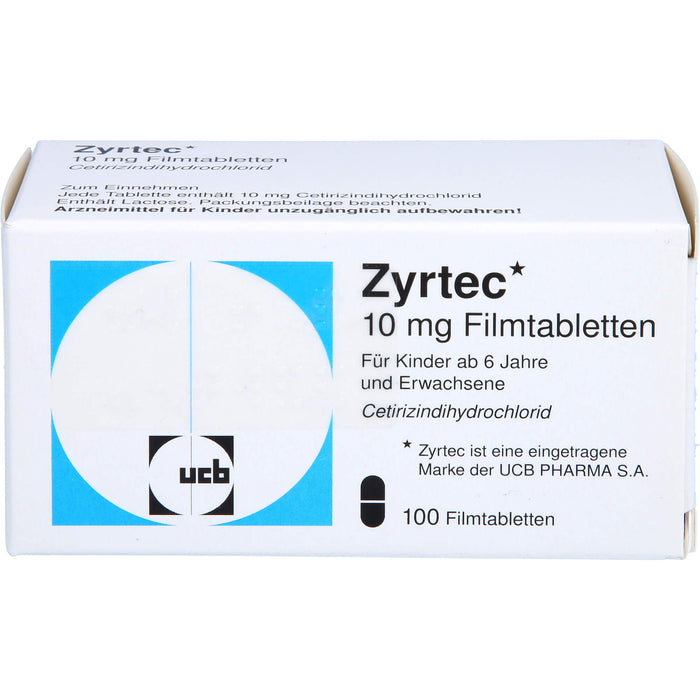 Zyrtec 10 mg kohlpharma Filmtabletten bei Allergien, 100 pcs. Tablets