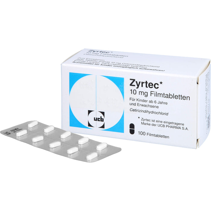 Zyrtec 10 mg kohlpharma Filmtabletten bei Allergien, 100 pc Tablettes