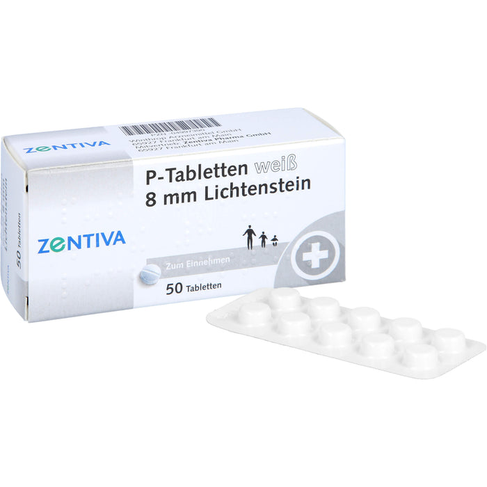 P-Tabletten weiß 8 mm Lichtenstein, 50 pcs. Tablets