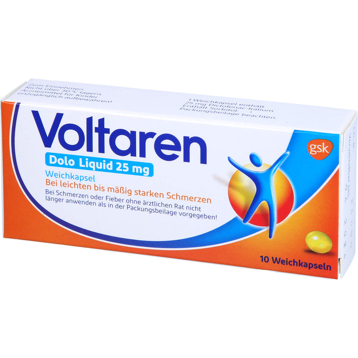 Voltaren Dolo Liquid 25 mg Weichkapseln, 10 pcs. Capsules