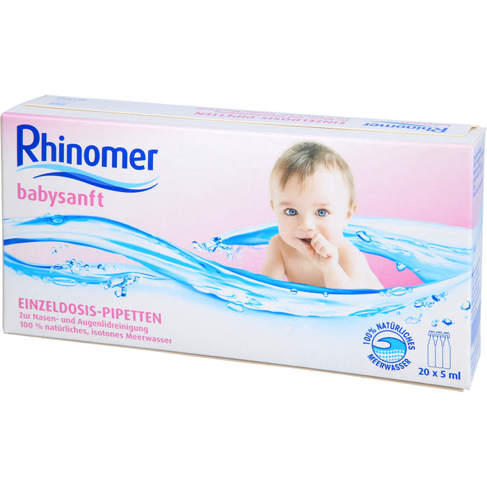 Rhinomer Babysanft Meerwasser Einzeldosis-Pipetten bei Babyschnupfen, 20 pcs. Single-dose pipettes