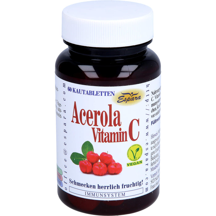 Espara Acerola-Vitamin C Kautabletten Immunsystem, 60 pcs. Tablets