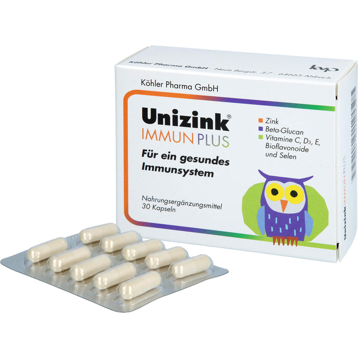 Unizink Immun Plus Kapseln für ein gesundes Immunsystem, 30 St. Kapseln