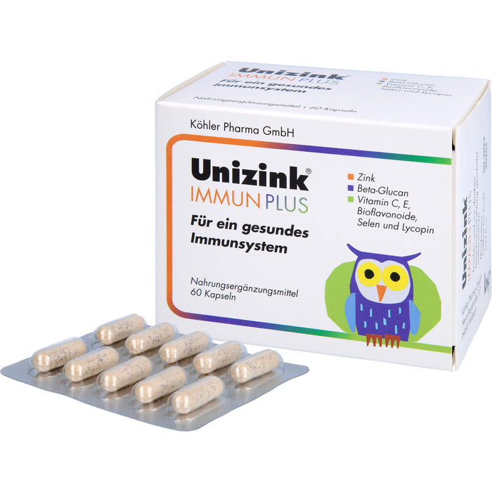 Unizink Immun Plus Kapseln für ein gesundes Immunsystem, 60 St. Kapseln