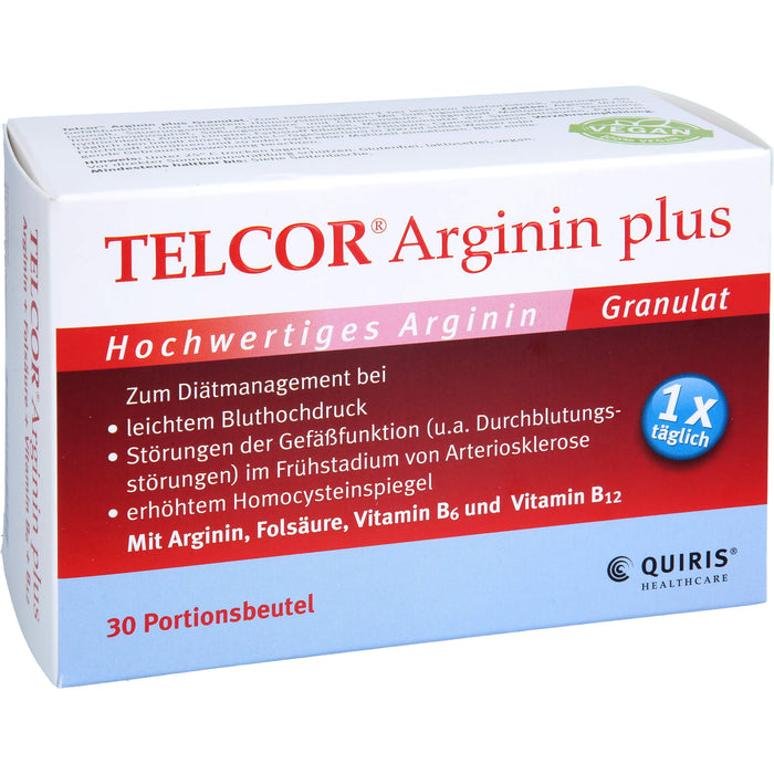 TELCOR Arginin plus Pulver für Lebenskraft und Vitalität bis ins hohe Alter, 30 St. Beutel