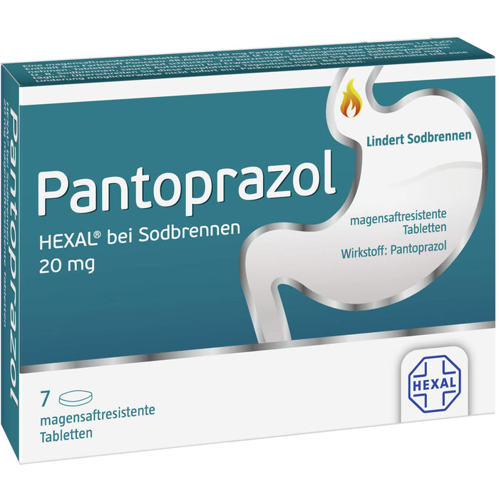 Pantoprazol HEXAL 20 mg Tabletten bei Sodbrennen, 7 pcs. Tablets