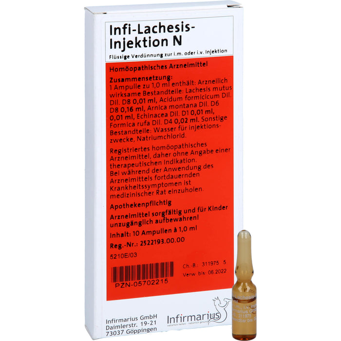 Infi Lachesis Injektion N, 10X1 ml AMP