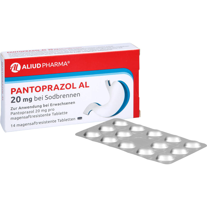 Pantoprazol AL 20 mg Tabletten bei Sodbrennen, 14 pc Tablettes