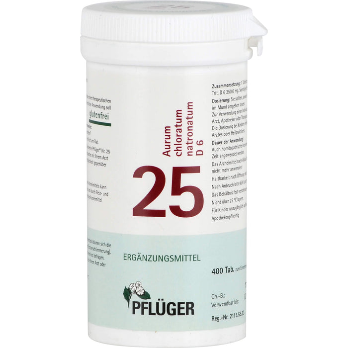 PFLÜGER Biochemie Nr.25 Aurum chloratum natronatum D6 Tabletten, 400 pcs. Tablets