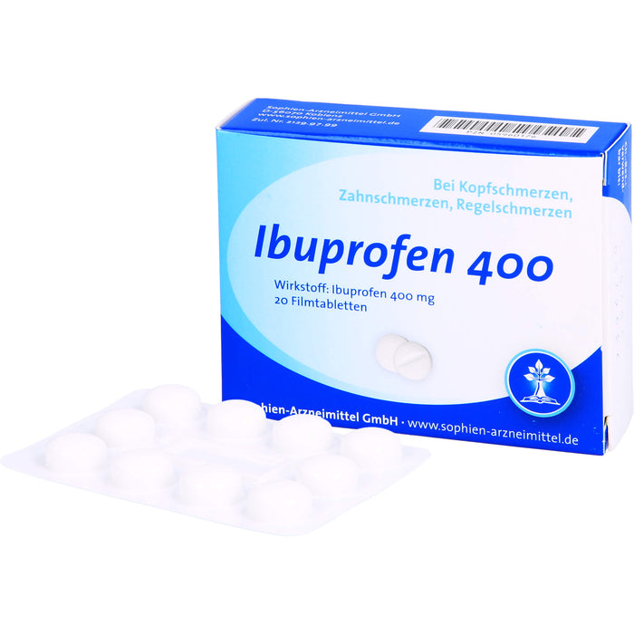 Ibuprofen Sophien 400 mg Filmtabletten, 20 pcs. Tablets