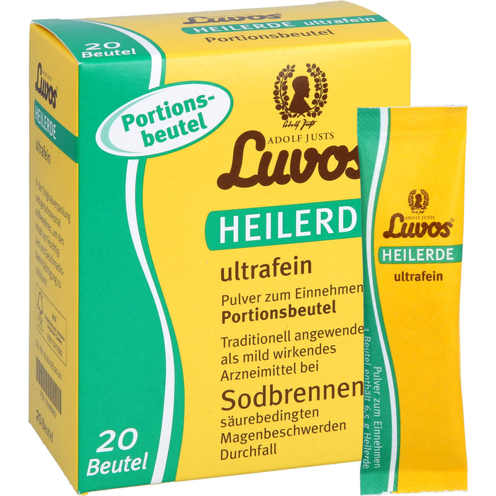 Luvos Heilerde ultrafein Pulver bei Sodbrennen, 20 g Sachets