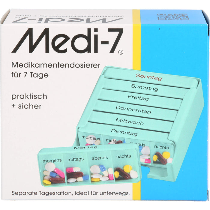 Medi-7 Medikamentendosierer für 7 Tage in türkis, 1 pcs. Box