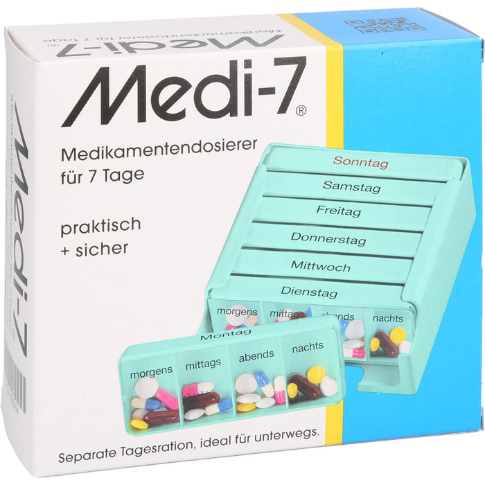 Medi-7 Medikamentendosierer für 7 Tage in türkis, 1 pc Boîte