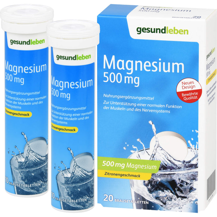 gesund leben Magnesium 500mg Brausetabletten, 2X10 St BTA