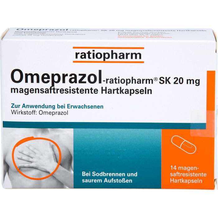 Omeprazol-ratiopharm SK 20 mg bei Sodbrennen Kapseln, 14 pcs. Capsules