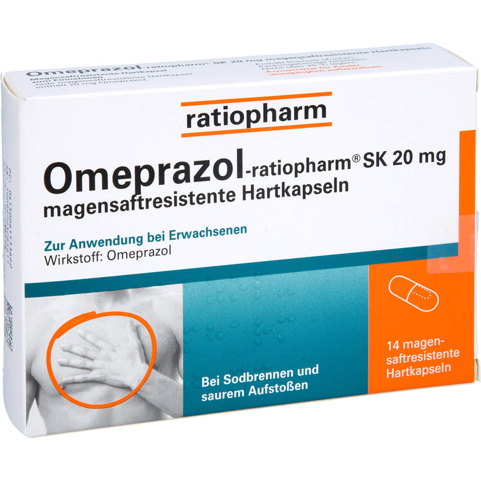 Omeprazol-ratiopharm SK 20 mg bei Sodbrennen Kapseln, 14 pcs. Capsules