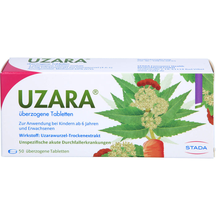 UZARA 40 mg Tabletten bei Durchfall, 50 St. Tabletten