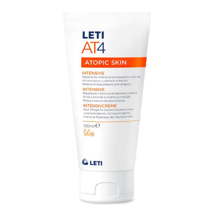 LETI AT4 Intensivcreme - Akut-Hautpflege bei extrem trockener oder bei akuten atopischen Ekzemen, 100 ml Crème